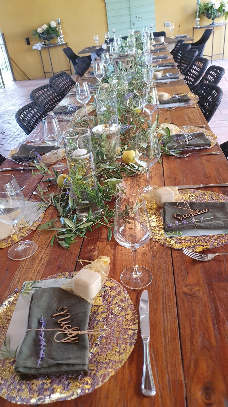 Private chef table detail in Tuscany