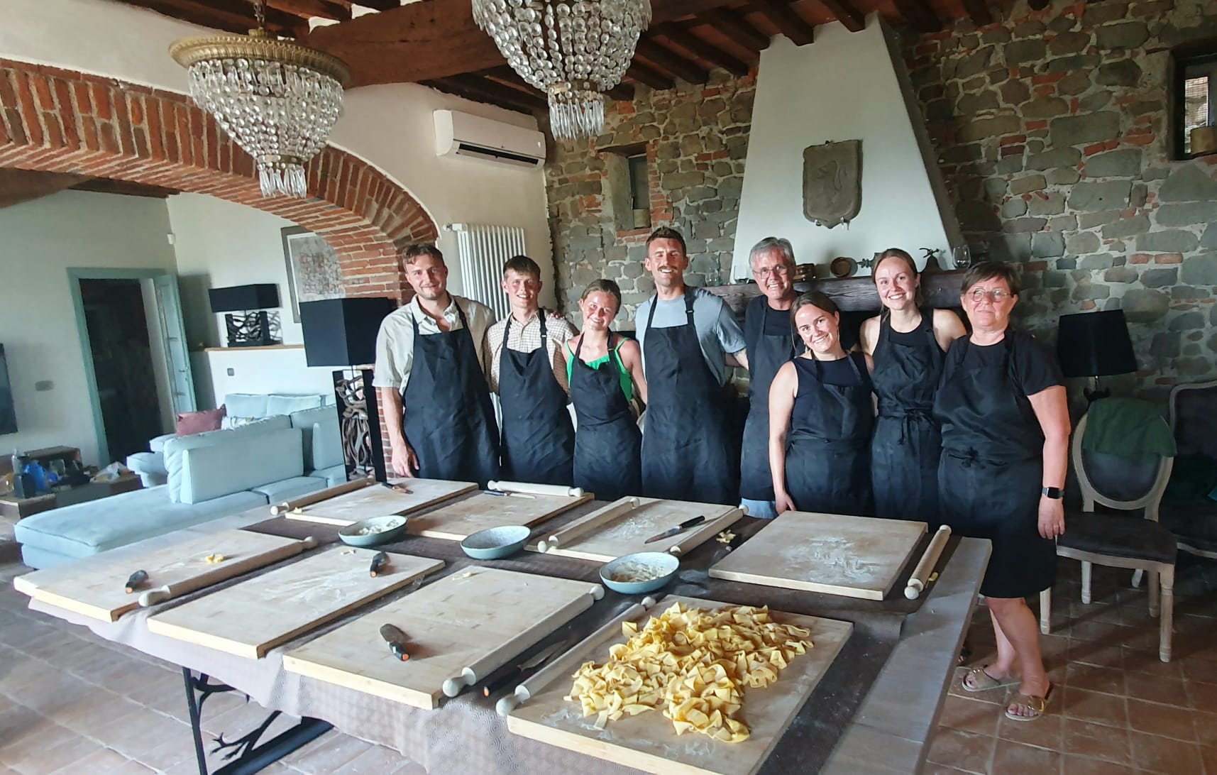 Chef in Tuscany team during a hospitality experience